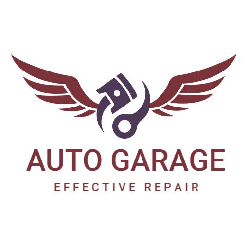 Dynamic Automotive Repair Featuring Wings and Piston Logo Template