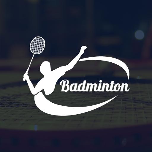 Dynamic Badminton Player in Action Representing Sports Logo Template