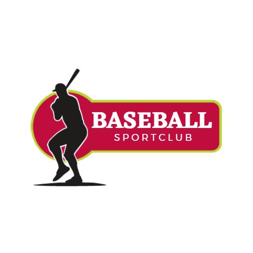 Dynamic Baseball Player Ready to Hit for Sportclub Logo Template