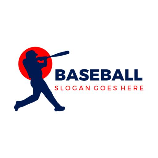 Dynamic Baseball Player Swinging in Action Logo Template