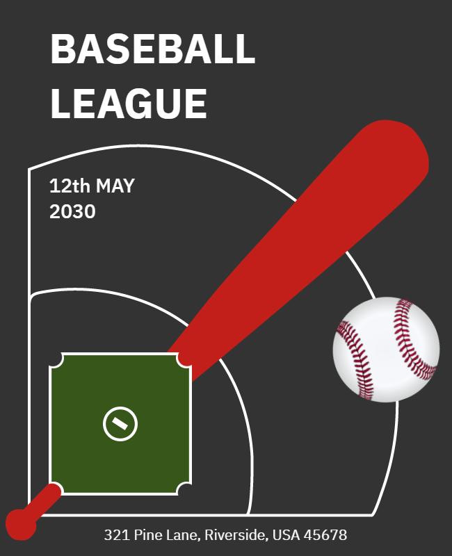Dynamic Baseball Theme League Event Poster Template