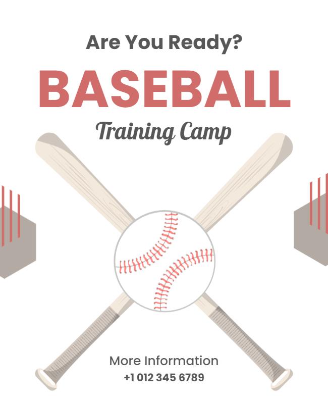 Dynamic Baseball Training Camp Announcement Poster Template