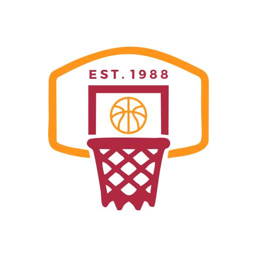 Dynamic Basketball Hoop Design Featuring Established Year Logo Template