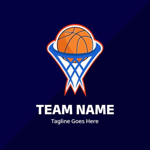 Dynamic Basketball Hoop Design with Action and Team Spirit Logo Template