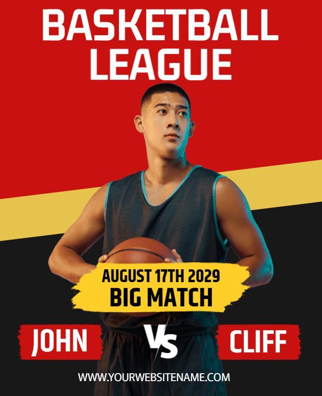 Dynamic Basketball League Matchup Event Poster Template