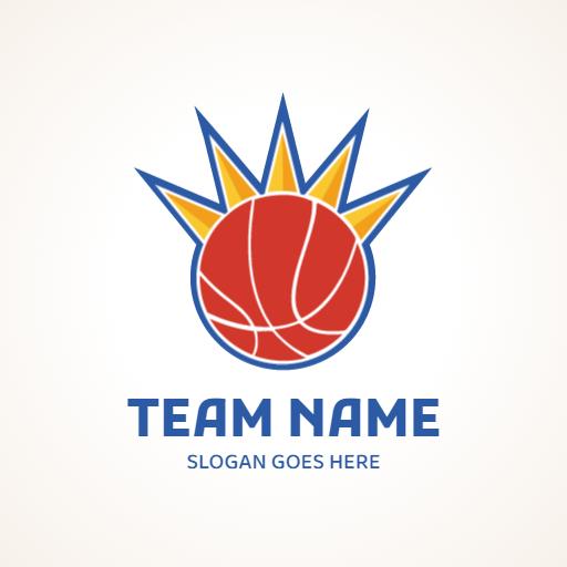 Dynamic Basketball Logo with Crown Design for Team Spirit Logo Template