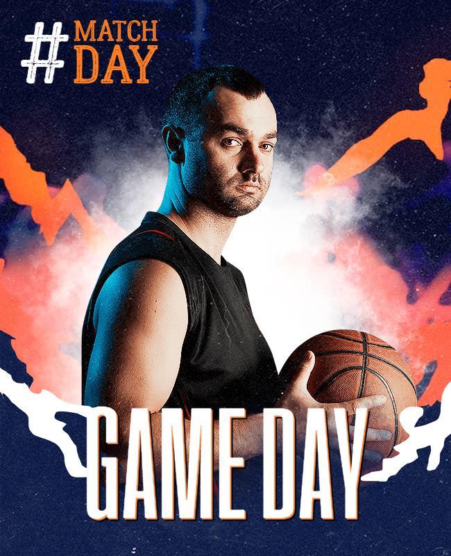 Dynamic Basketball Match Day Announcement Poster Template