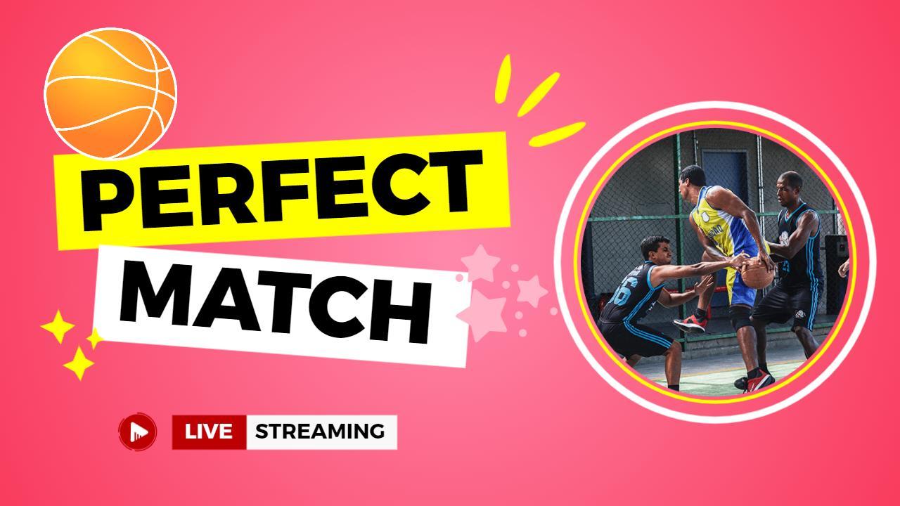 Dynamic Basketball Match Live Streaming YouTube Thumbnail Template