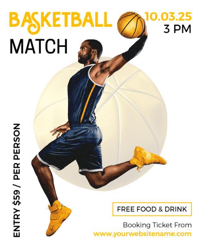 Dynamic Basketball Match Promotion Poster Template
