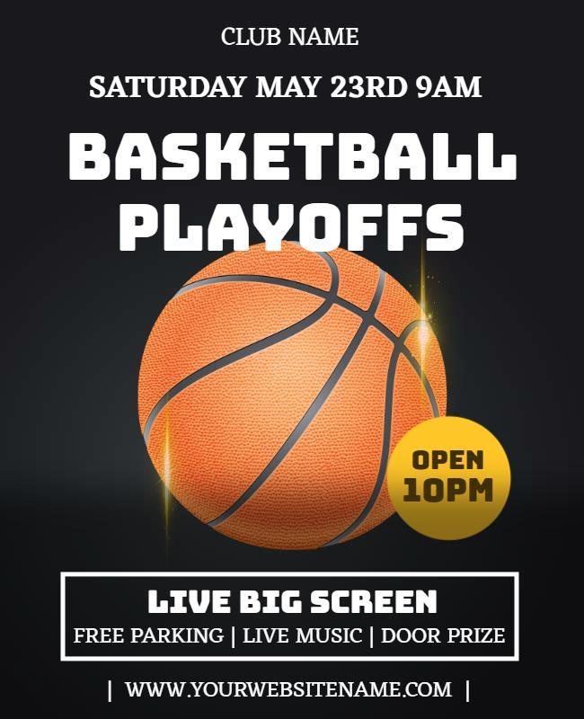 Dynamic Basketball Playoffs Event Night Poster Template