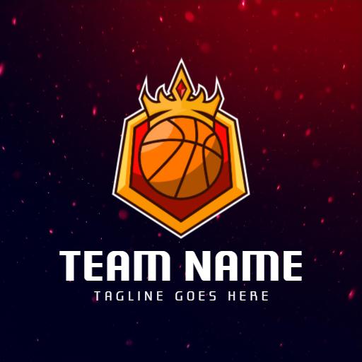 Dynamic Basketball Team Logo Featuring Bold Crown Emblem Logo Template