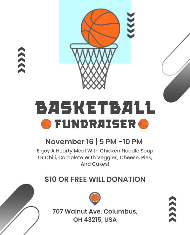 Dynamic BasketballThemed Fundraiser Event Poster Template