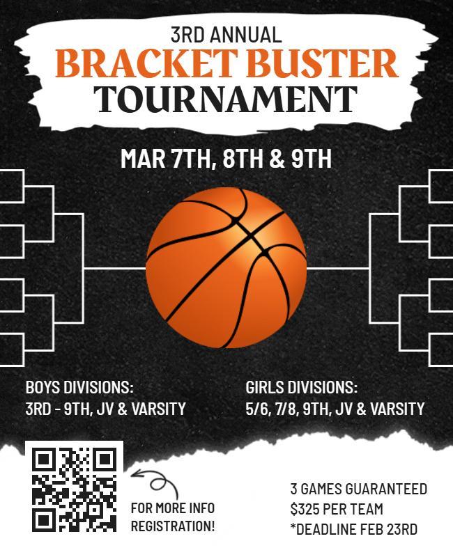 Dynamic Basketball Tournament Bracket Competition Poster Template