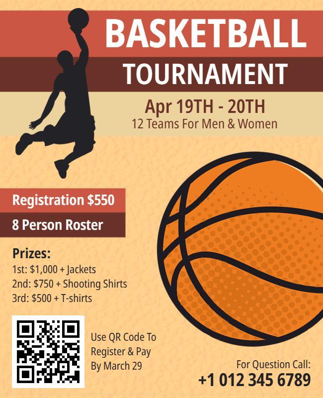 Dynamic Basketball Tournament Event Flyer Template