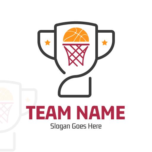 Dynamic Basketball Trophy Design with Exciting Colors Logo Template