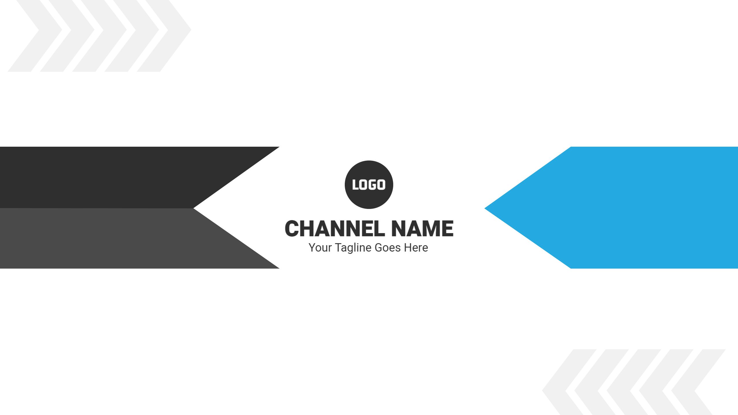Dynamic Black and Blue Geometric Lines YouTube Banner Template