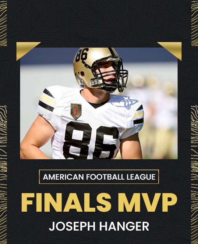 Dynamic Black and Gold American Football MVP Poster Template