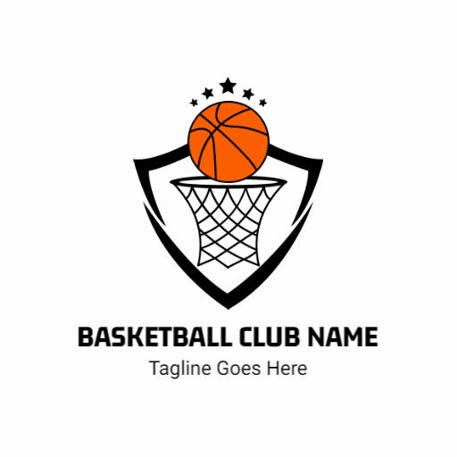 Dynamic Black and Orange Design for Basketball Club Logo Template