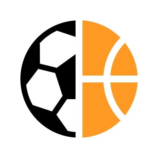 Dynamic Black and Orange Football and Basketball Fusion Logo Template