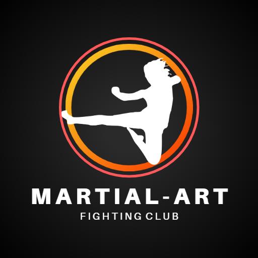 Dynamic Black and Orange Motion for Martial Art Club Logo Template
