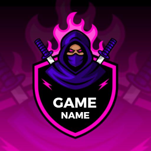 Dynamic Black and Pink Ninja Theme for Esports Logo Template