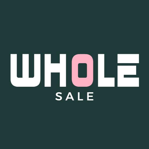Dynamic Black and Pink Text Emphasizing Wholesale Deals Logo Template