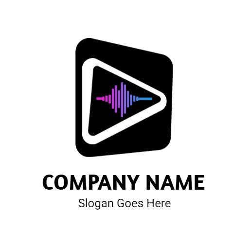 Dynamic Black and Purple Sound Wave DJ Logo Template