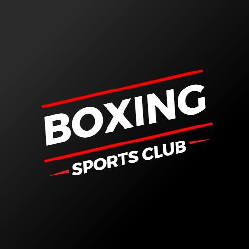 Dynamic Black and Red Boxing Sports Club Logo Template