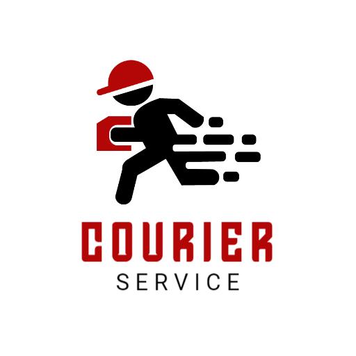 Dynamic Black and Red Design for Efficient Courier Logo Template