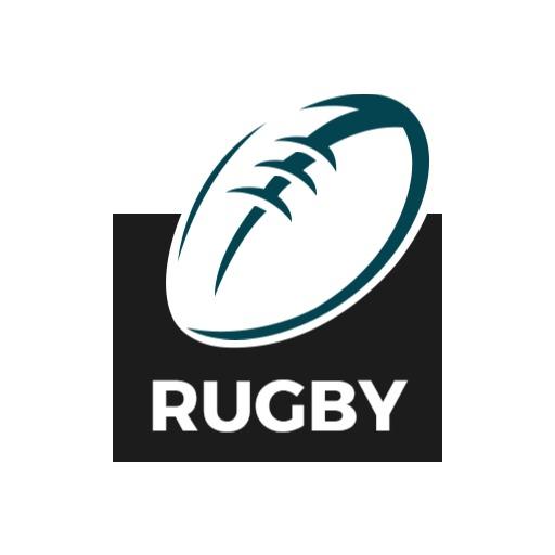 Dynamic Black and Teal Rugby Sports Logo Design Showcase Template