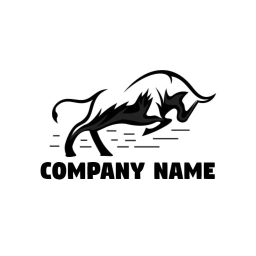 Dynamic Black and White Bull Design for Strong Brand Logo Template