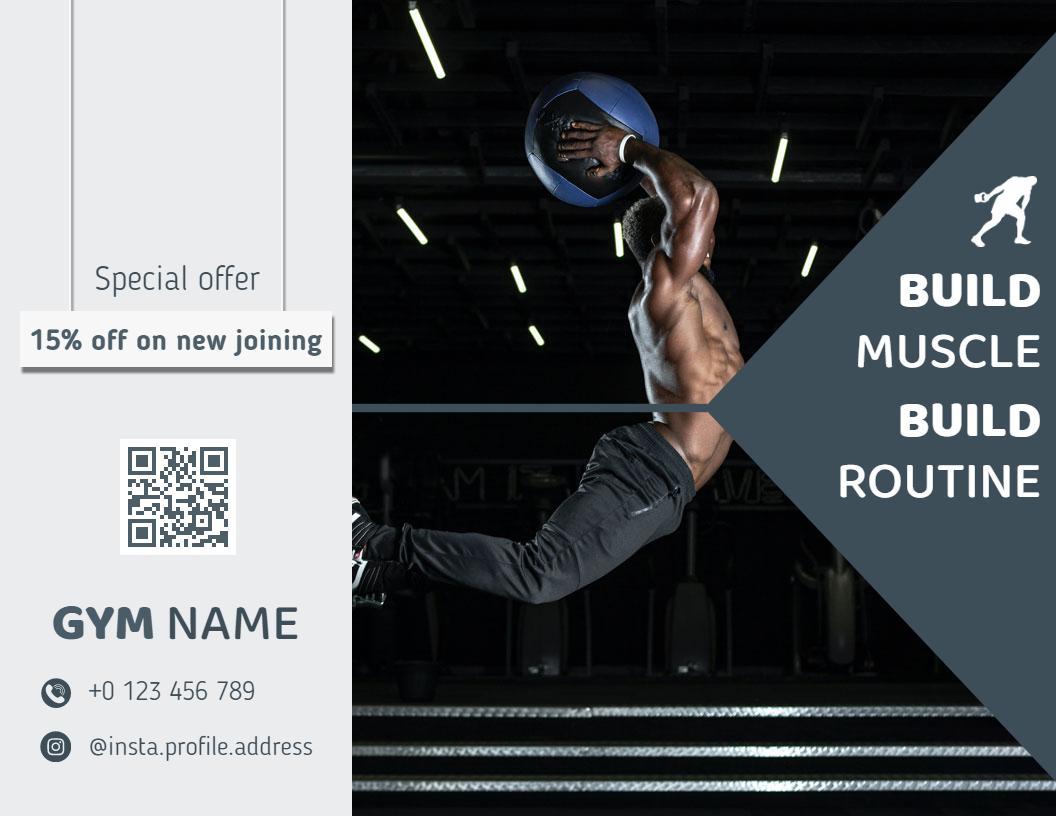 Dynamic Black and White Gym Membership and Training Brochure Template