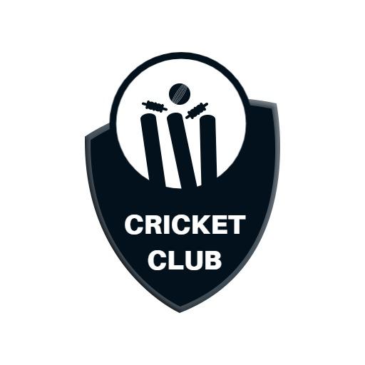 Dynamic Black and White Shield Design for Cricket Team Logo Template