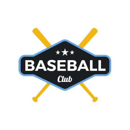 Dynamic Black and Yellow Theme for Baseball Club Logo Template