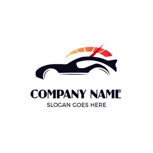 Dynamic Black Car Design Emphasizing Automotive Speed Logo Template
