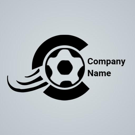 Dynamic Black Football Design Representing Sports Excellence Logo Template