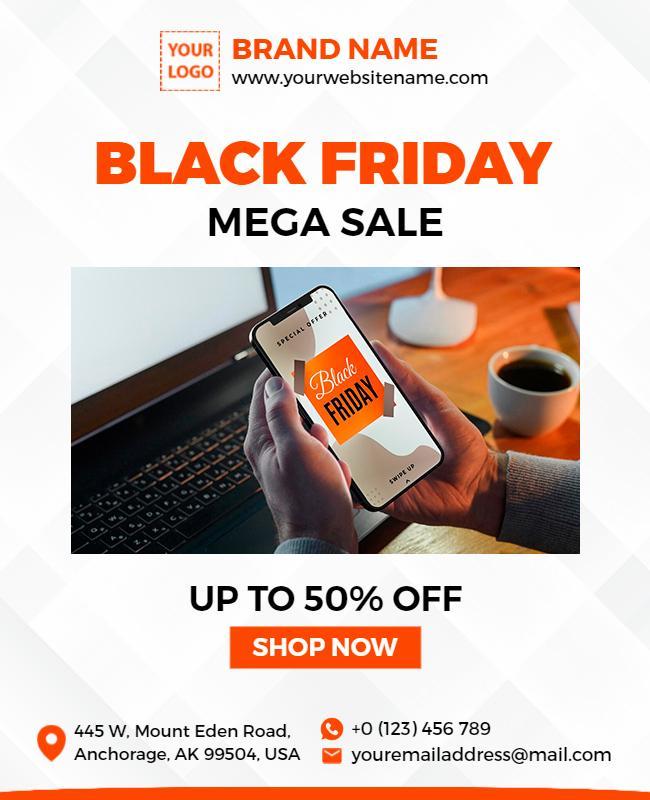 Dynamic Black Friday Mega Sale Discount Poster Template