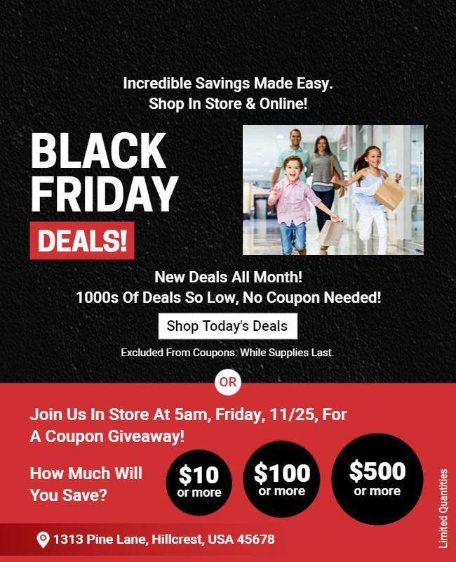 Dynamic Black Friday Shopping Deals Event Poster Template