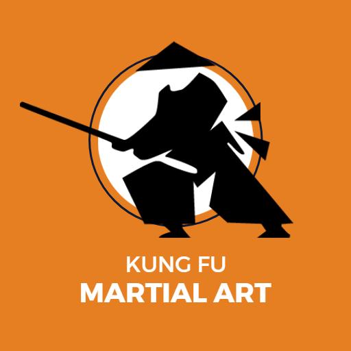 Dynamic Black Kung Fu Fighter in Action Logo Template