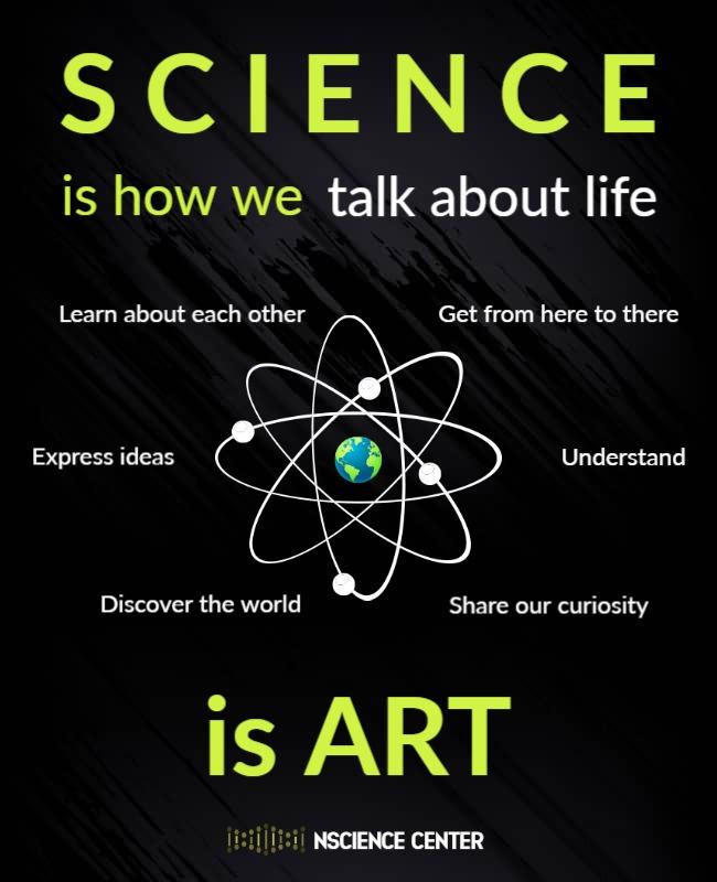 Dynamic Black Science and Art Concept Poster Template