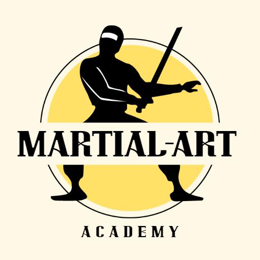 Dynamic Black Silhouette of a Fighter in Motion Logo Template