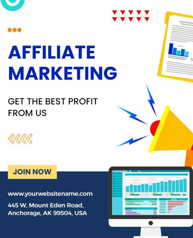 Dynamic Blue Affiliate Marketing Promotion Poster Template
