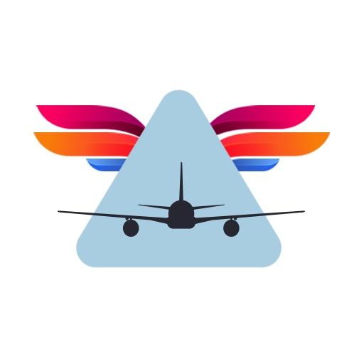 Dynamic Blue Airplane Design Symbolizing Transportation Logo Template