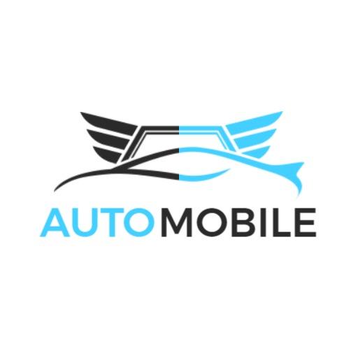 Dynamic Blue and Black Automobile Garage Logo Template
