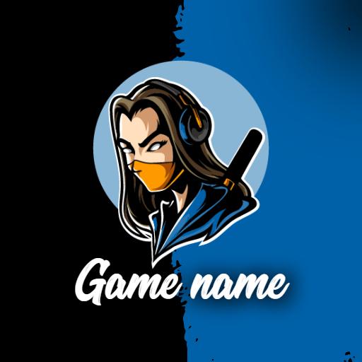 Dynamic Blue and Black Character Logo for Esports Team Logo Template