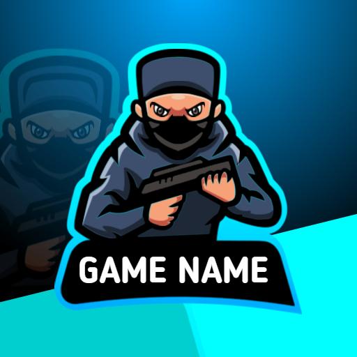 Dynamic Blue and Black Character Representing Esports Logo Template
