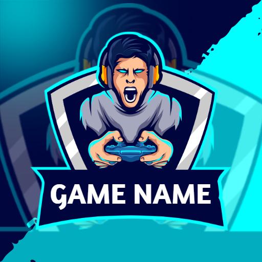 Dynamic Blue and Black Esports Gaming Character Logo Template