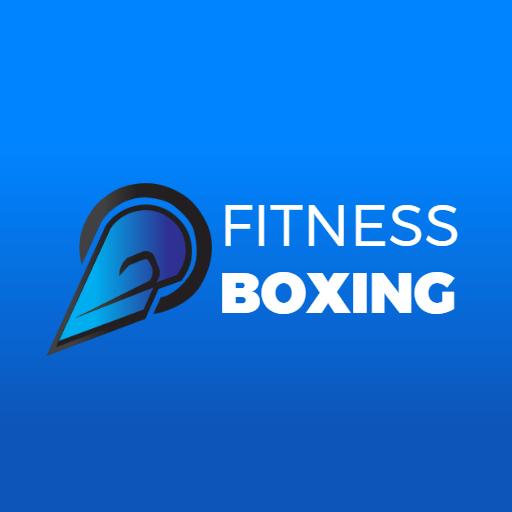 Dynamic Blue and Black Fitness Boxing Movement Logo Template