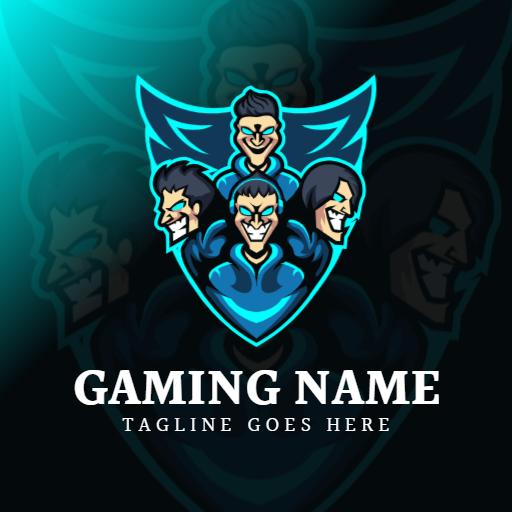 Dynamic Blue and Black Team Spirit for Gaming Squad Logo Template