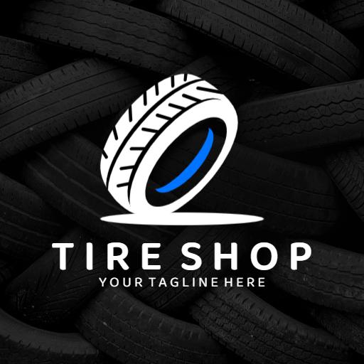 Dynamic Blue and Black Tire Shop Logo for Your Vehicle Needs Logo Template